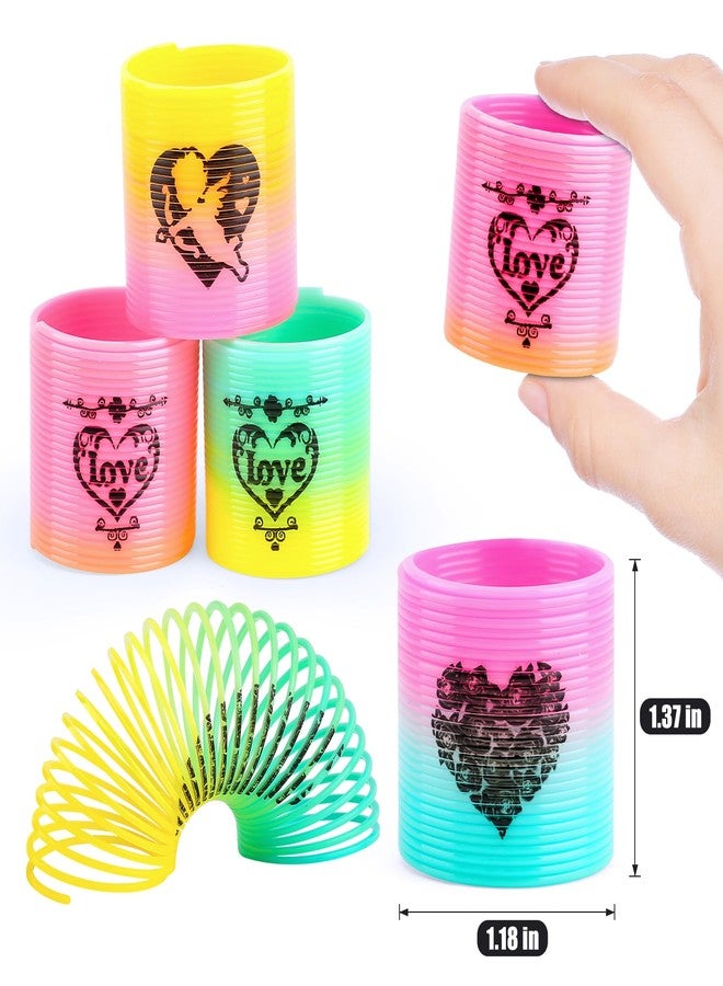 CLEVERZONE 36 Packs Spring Rainbow Magic Fidget Stress Coil Mini Springs Bulk Toys Valentine's Day Wedding Party Favor Goodie Bag Stuffers For Kids Boys Girls (Love) - Image 2